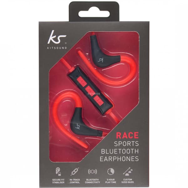 KITSOUND Hodetelefon Race Rød In-Ear Trådløs Mic