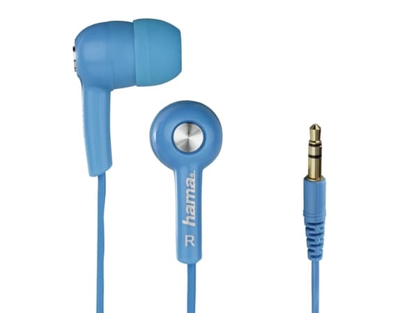 Hama HK2103, Hörlurar, I öra, Musik, Blå, 1,2 m, Kabel