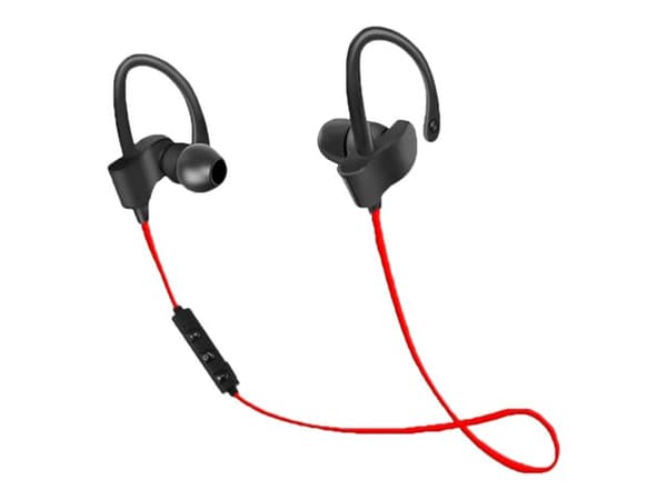 Esperanza EH188R - Ørepropper med mikrofon - i øret - Bluetooth - trådløs - svart, rød