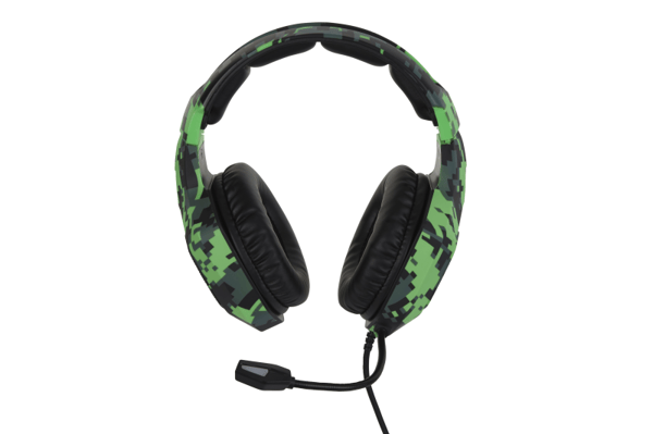 Surefire Gaming Skirmish - Gaming Headset - Fuld Størrelse - 3,5 mm. Jackstik - Camoflage Grøn