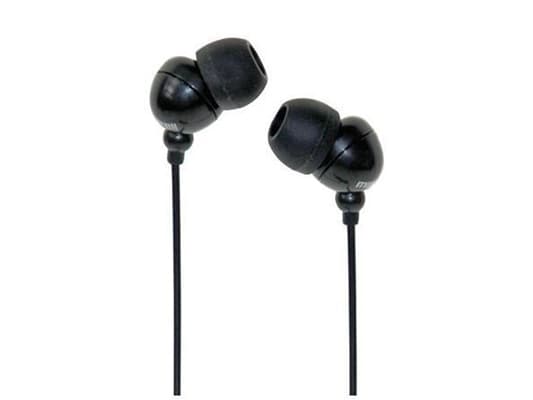 Maxell Plugz + Mic - Ørepropper med mikrofon - i øret - kablet - 3,5 mm jakk - svart