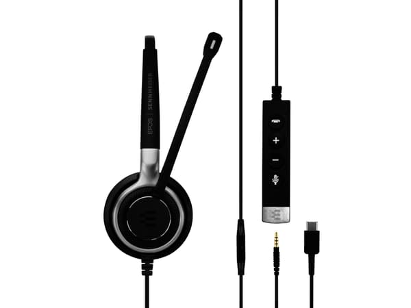 EPOS | SENNHEISER IMPACT SC 635 USB-C, Langallinen, Puhelut/Musiikki, 50 - 18000 Hz, 59 g, Kuulokkeet, Musta, Hopea