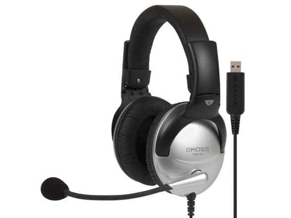 Koss SB45 USB, Koblet med ledninger (ikke trådløs), Kontor/kundesenter, 18 - 20000 Hz, Hodesett, Sort, Sølv