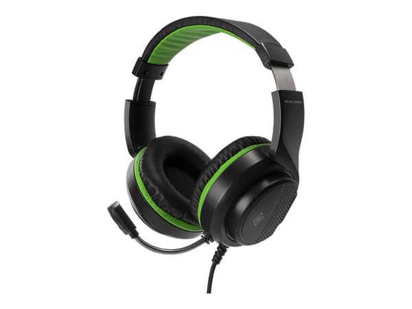 DELTACO GAMING GAM-128 - Headset - fullstorlek - kabelansluten - 3,5 mm kontakt - svart, grön