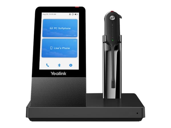 Yealink WH67 - Hodesett - i øret - konvertibel - DECT / Bluetooth - trådløs - Optimert for UC