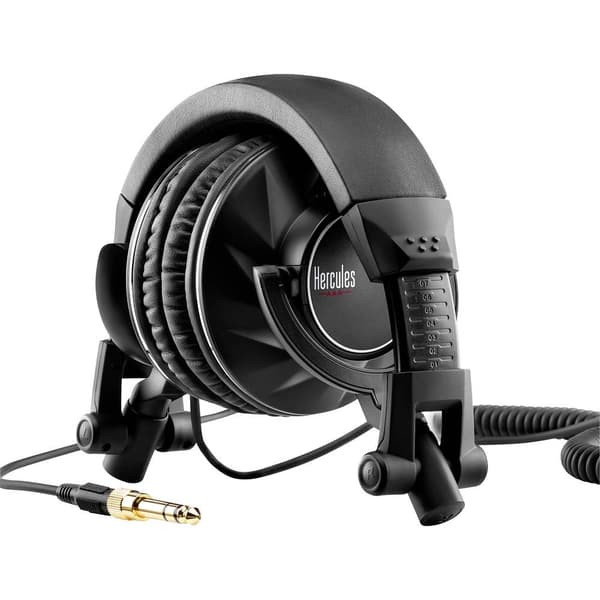 Hercules DGP DJ60 DJ Over Ear hörlurar Sladd Svart Hopfällbara