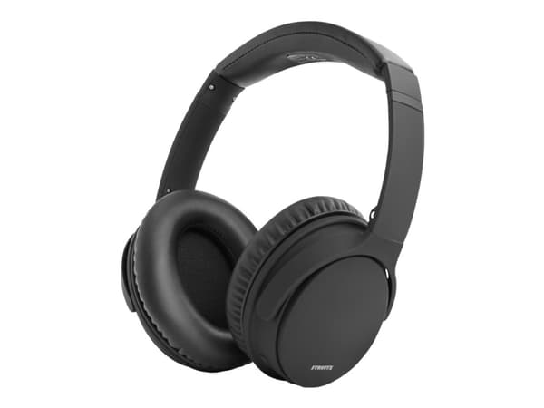 STREETZ HL-BT404 - Hodetelefoner med mikrofon - full størrelse - Bluetooth - trådløs, kablet - aktiv støydemping - 3,5 mm jakk - svart
