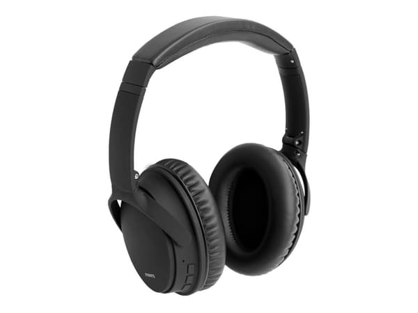 STREETZ HL-BT404 - Hodetelefoner med mikrofon - full størrelse - Bluetooth - trådløs, kablet - aktiv støydemping - 3,5 mm jakk - svart
