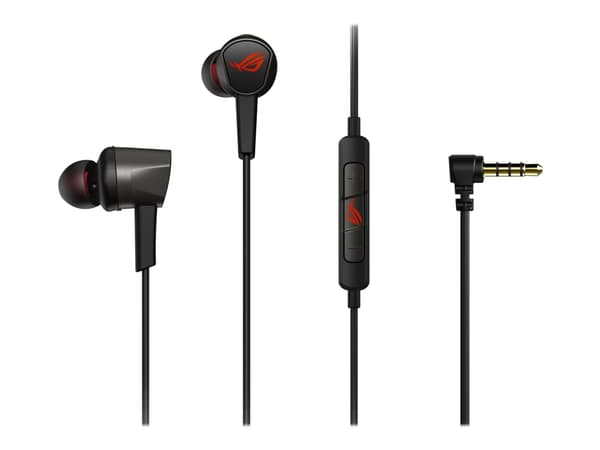 ASUS ROG Cetra II Core - Ørepropper med mikrofon - i øret - kablet - 3,5 mm jakk - svart, rød