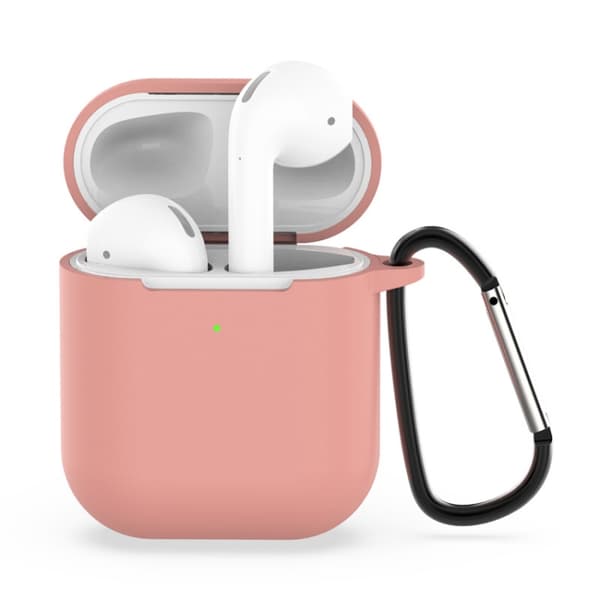 AirPods Silikonfodral med Karbinhake Rosa