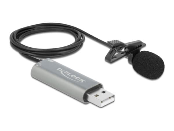 Delock USB Tie Lavalier Microphone - Mikrofon - USB - svart, antrasitt