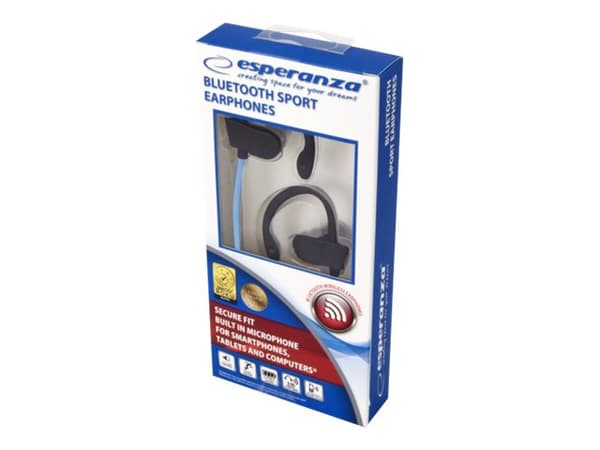 Esperanza EH188B - Hörlurar med mikrofon - inuti örat - Bluetooth - trådlös - svart, blå