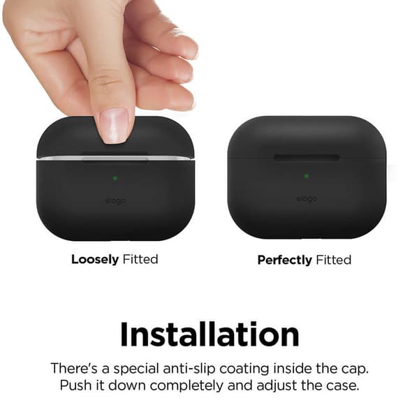 ELAGO Suojalaukku Airpod Pro Silikooni Musta