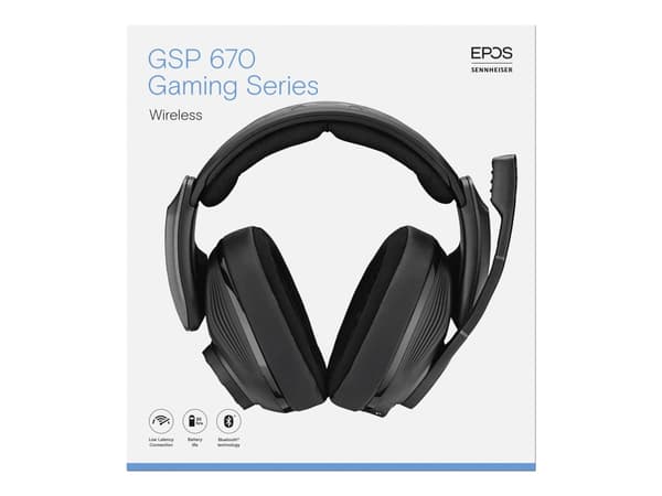 EPOS GSP 670 - Hodesett - 7,1-kanals - full størrelse - Bluetooth - trådløs - svart