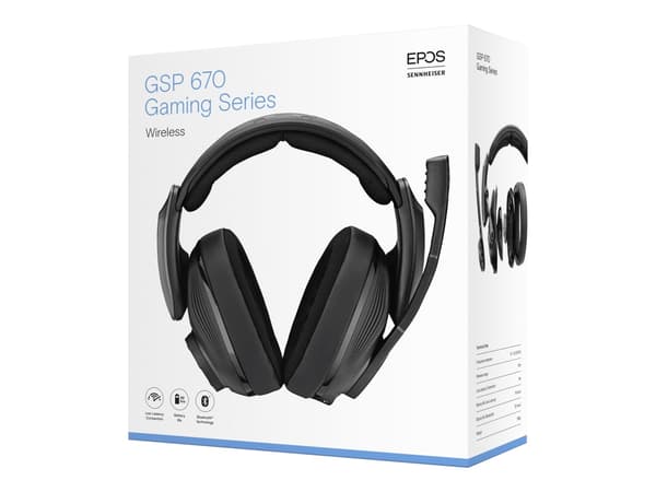 EPOS GSP 670 - Hodesett - 7,1-kanals - full størrelse - Bluetooth - trådløs - svart