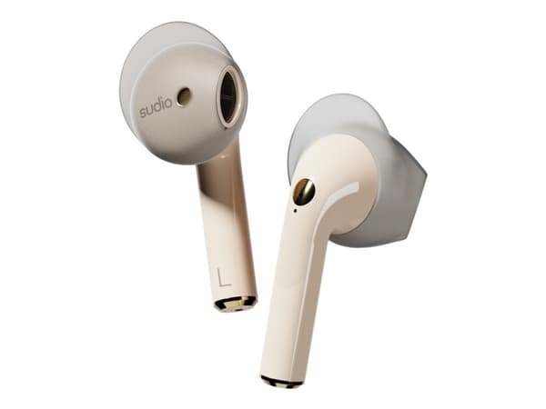 Sudio Nio - True wireless-hodetelefoner med mikrofon - ørepropp - Bluetooth - sand