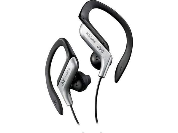 JVC HA-EB75, Kuulokkeet, Ear-hook, Urheilu, Musta, Hopea, Kaksikanavainen, 1,2 m