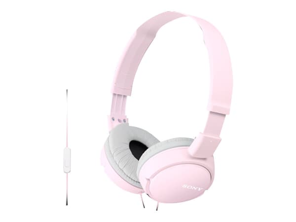 Sony MDR-ZX110AP - Hodetelefoner med mikrofon - full størrelse - kablet - 3,5 mm jakk - rosa