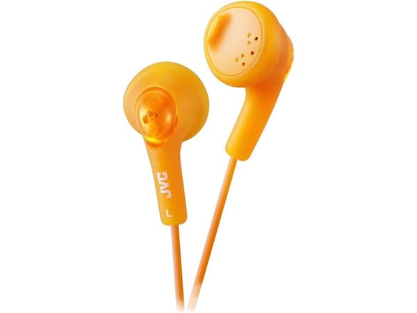 JVC HA-F160-D Gumy - Hörlurar - öronknopp - kabelansluten - 3,5 mm kontakt - orange