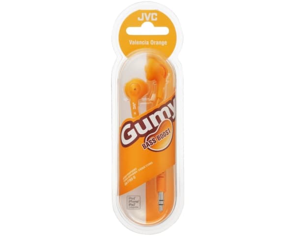 JVC HA-F160-D Gumy - Hörlurar - öronknopp - kabelansluten - 3,5 mm kontakt - orange