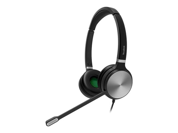 Yealink YHS36 - Headset - på örat - kabelansluten - Quick Disconnect - ljudisolerande - svart och silver