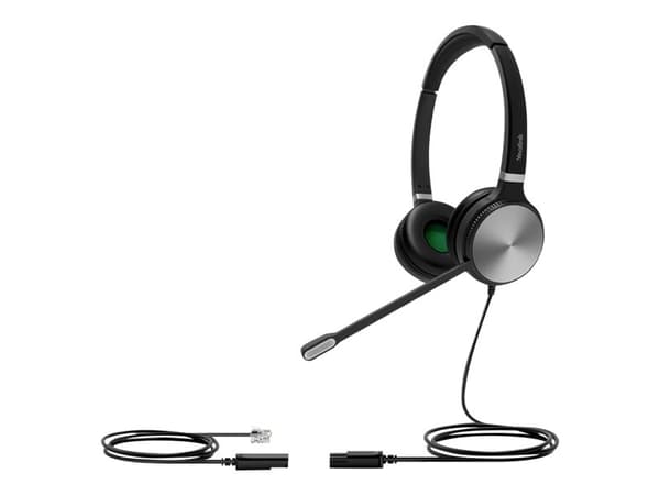 Yealink YHS36 - Headset - på örat - kabelansluten - Quick Disconnect - ljudisolerande - svart och silver
