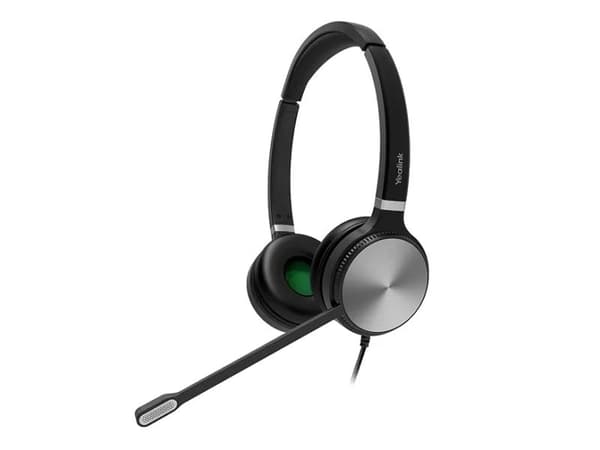 Yealink YHS36 - Headset - på örat - kabelansluten - Quick Disconnect - ljudisolerande - svart och silver