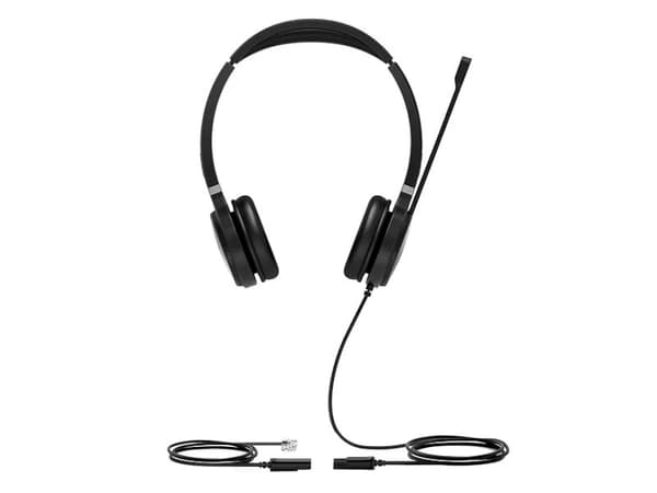 Yealink YHS36 - Headset - på örat - kabelansluten - Quick Disconnect - ljudisolerande - svart och silver