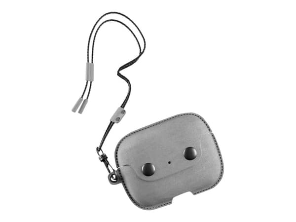 Woodcessories AirCase - Eske for trådløse øretelefoner - metall, helnarvet lær - steingrå - for Apple AirPods Pro