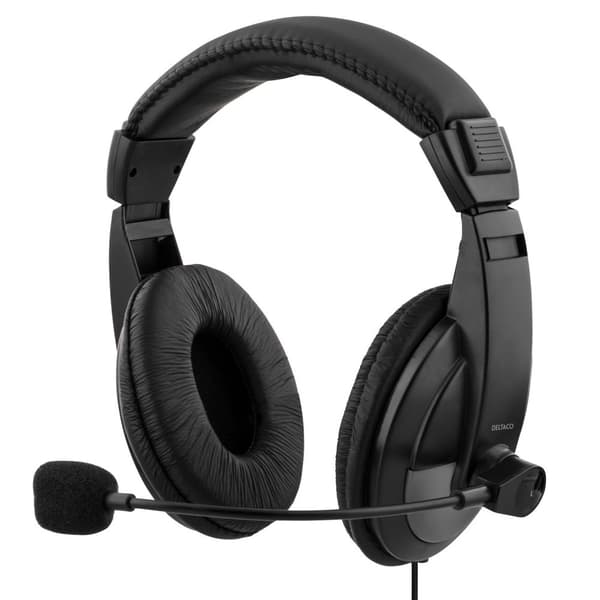 USB stereo headset, 40mm drivers, 32 ohm, 20Hz-20kHz, black