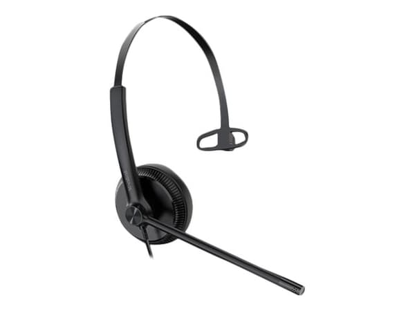 Yealink YHS34 Mono - Headset - på örat - kabelansluten - svart
