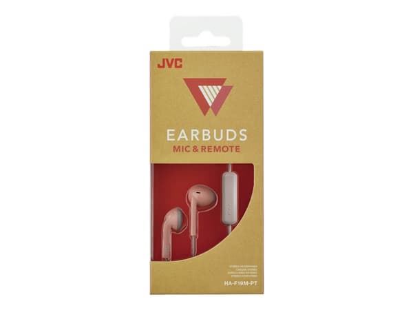 JVC HA-F19M-PT langalliset kuulokkeet, puheluiden ja musiikin kuunteluun harmaa, vaaleanpunainen, vaaleanpunainen