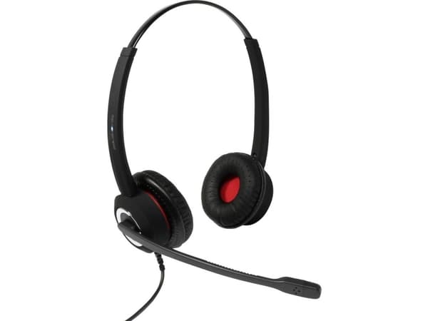 plusonic 6337-10.2P Telefon On Ear-headset kabelbundet Stereo Sort