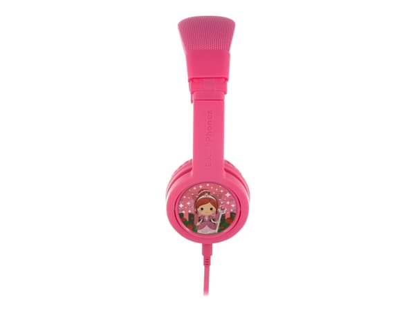 Onanoff BuddyPhones Explore+ - Hörlurar med mikrofon - på örat - kabelansluten - 3,5 mm kontakt - rosenrosa
