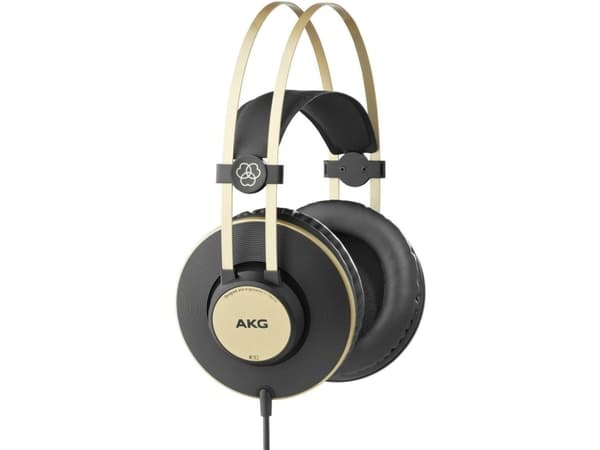 AKG K92, Koblet med ledninger (ikke trådløs), 16 - 22000 Hz, Musikk, 200 g, Hodetelefoner, Sort, Gull