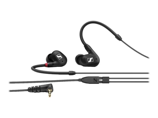 Sennheiser IE 100 PRO - Hörlurar - inuti örat - montering över örat - kabelansluten - 3,5 mm kontakt - ljudisolerande - svart
