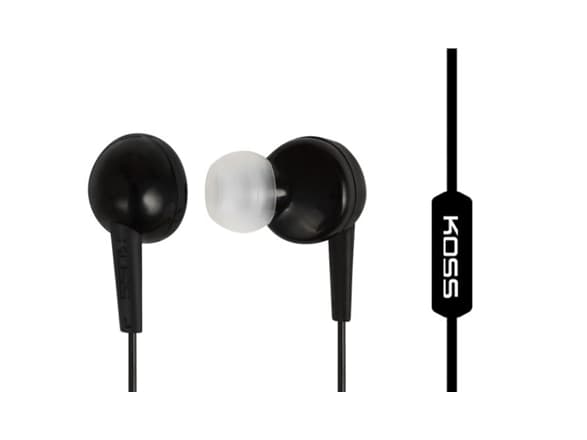 Koss KEB6i, Hodesett, In-ear, Calls/Music, Sort, Stereofonisk, Koblet med ledninger (ikke trådløs)