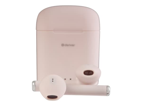 DENVER TWE-46 - True wireless-hodetelefoner med mikrofon - i øret - Bluetooth - rosa