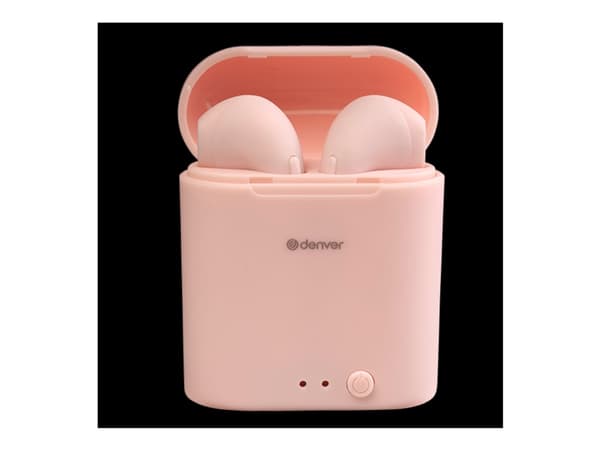 DENVER TWE-46 - True wireless-hodetelefoner med mikrofon - i øret - Bluetooth - rosa