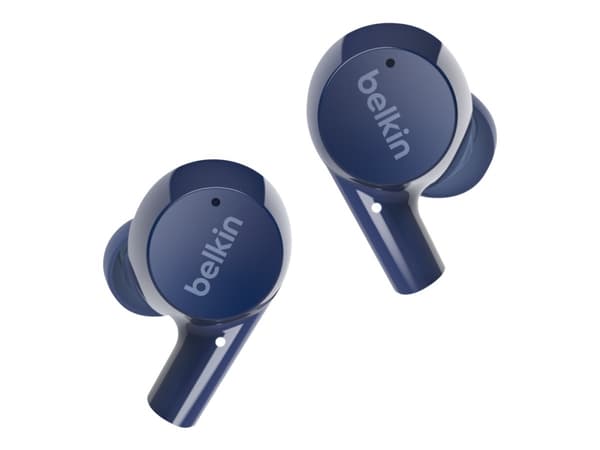 Belkin SoundForm Rise - True wireless-hodetelefoner med mikrofon - i øret - Bluetooth - blå