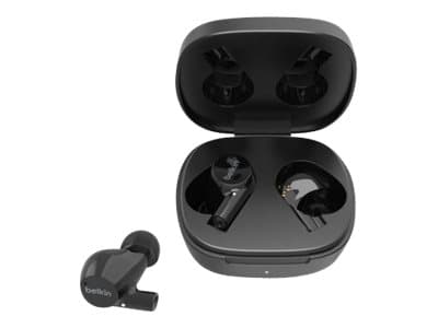 Belkin SoundForm Rise - True wireless-hodetelefoner med mikrofon - i øret - Bluetooth - svart