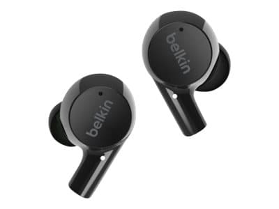 Belkin SoundForm Rise - True wireless-hodetelefoner med mikrofon - i øret - Bluetooth - svart