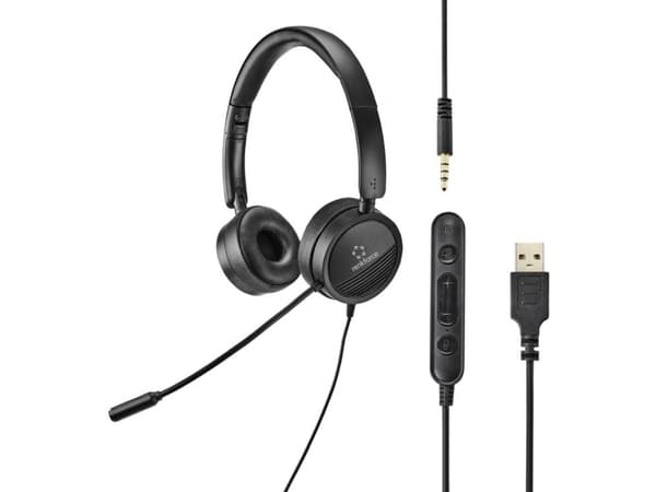 Renkforce RF-HS-360 PC-Headset USB Stereo On Ear Schwarz (RF-4737358)