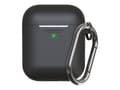 Miniatyrbilde 4 av 5: KeyBudz Elevate Keychain - Eske for trådløse øreplugger - bløtberøringssilikon - svart - for Apple AirPods (1. generasjon, 2. generasjon)