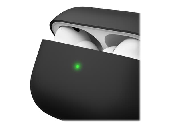 KeyBudz Hybrid Shell Series - Hard eske for ladeboks for tådløse ørepropper - polykarbonat, væskesilikon - svart - for Apple AirPods Pro