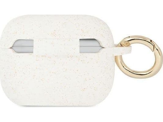 Dėklas Guess GUAPSGGEH AirPods Pro dangtelis baltas Silikono blizgučiai