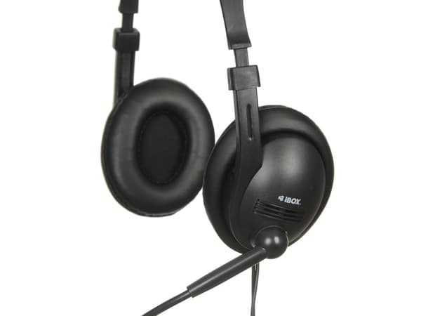 iBOX HPI W1MV - Headset - fullstorlek - kabelansluten - svart