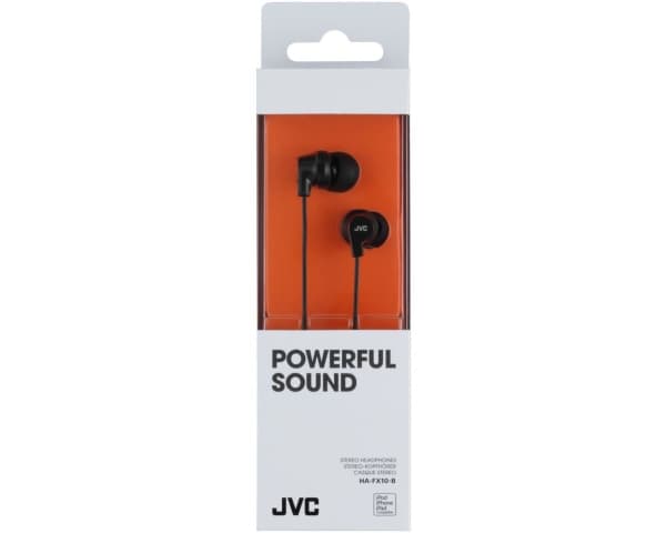 JVC HA-FX10-B-E, Langallinen, 8 - 23000 Hz, Musiikki, 3,3 g, Kuulokkeet, Musta
