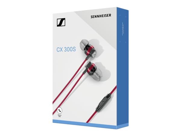 Sennheiser CX 300S - Ørepropper med mikrofon - ørepropp - kablet - 3,5 mm jakk - lydisolerende - rød