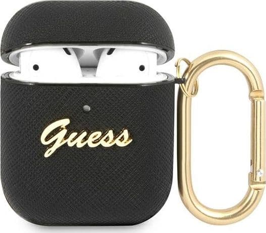 Guess Case Guess GUA2SASMK Apple AirPods cover black/black Saffiano Script Metal Collection